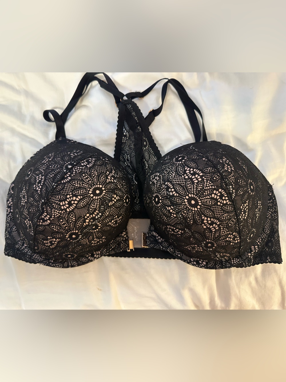 Victoria's Secret Bombshell Black Lace Padded Bra